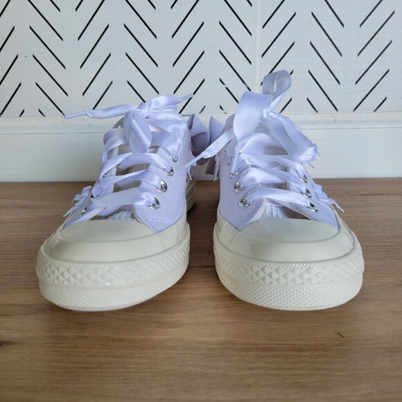 ⭐Converse Chuck 70 OX Bow 7 Mens Shoes Retro Sneakers White Satin Laces A15192C - Picture 5 of 10